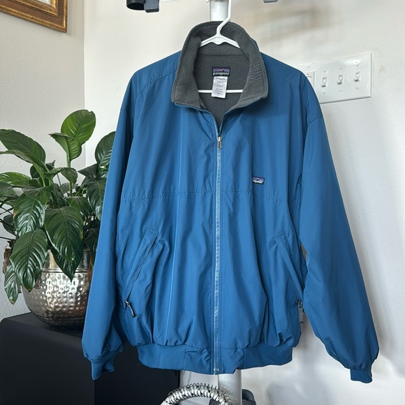 Patagonia Other - Patagonia Men’s Vintage 90’s Full zip Fleece lined Bomber Jacket/Coat Sz L Blue